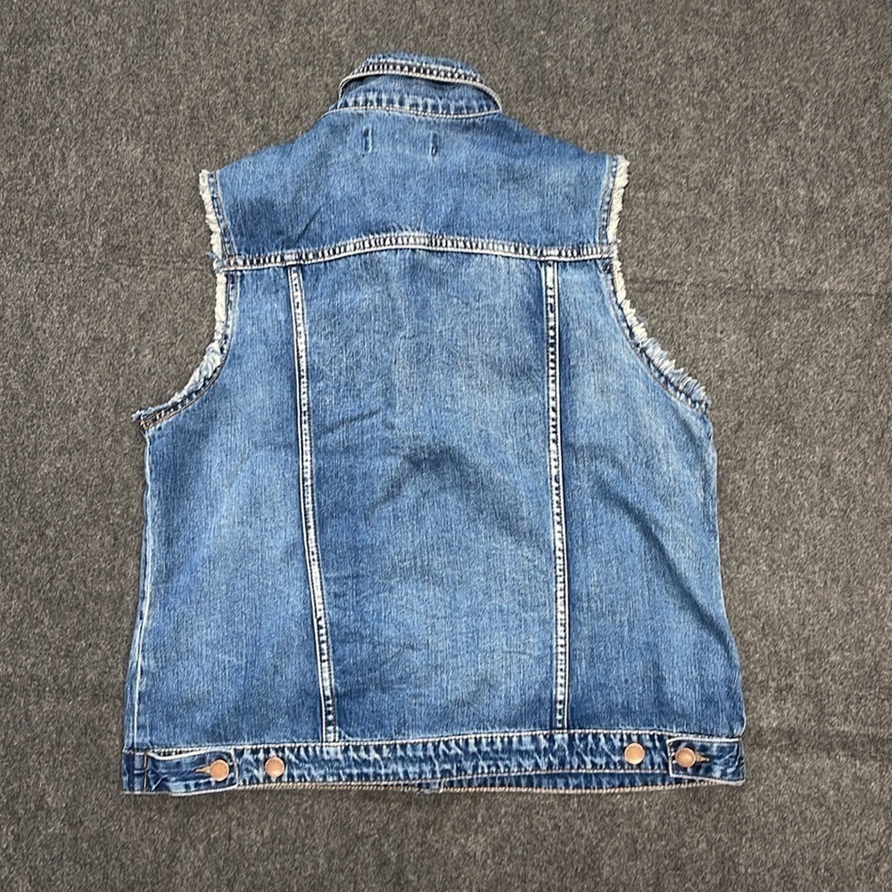 Los Angeles Denim Co Cut Off Sleeves Denim Jacket Vest Size Medium - Picture 7 of 7